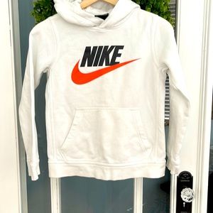 White Kids Nike hooded sweatshirt size Medium